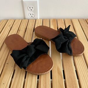 Black Bow Sandals
